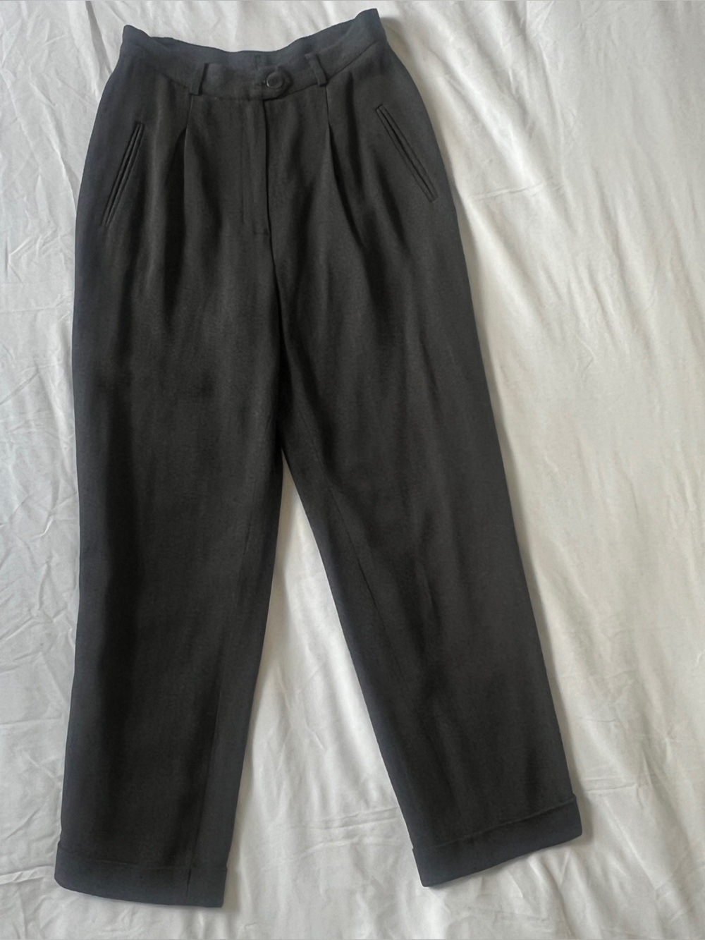 Vintage Charcoal Grey Tailored Trousers